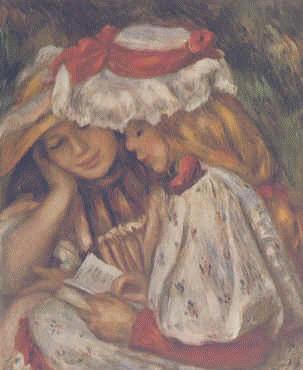 Pierre Renoir Two Girls Reading France oil painting art